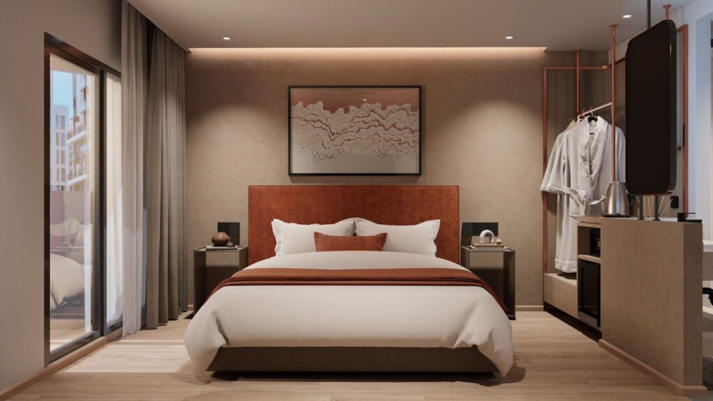 Modern hotel room in Bangkok